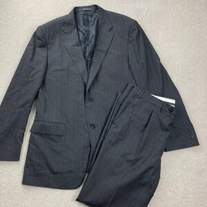 Canali Suit Mens 56L 46 Long Gray Pinstripe 2 Button Virgin Wool Exclusive Italy